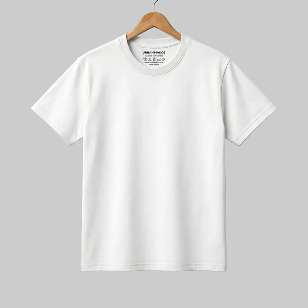 Urban Makos Essential Round Neck Tee - White