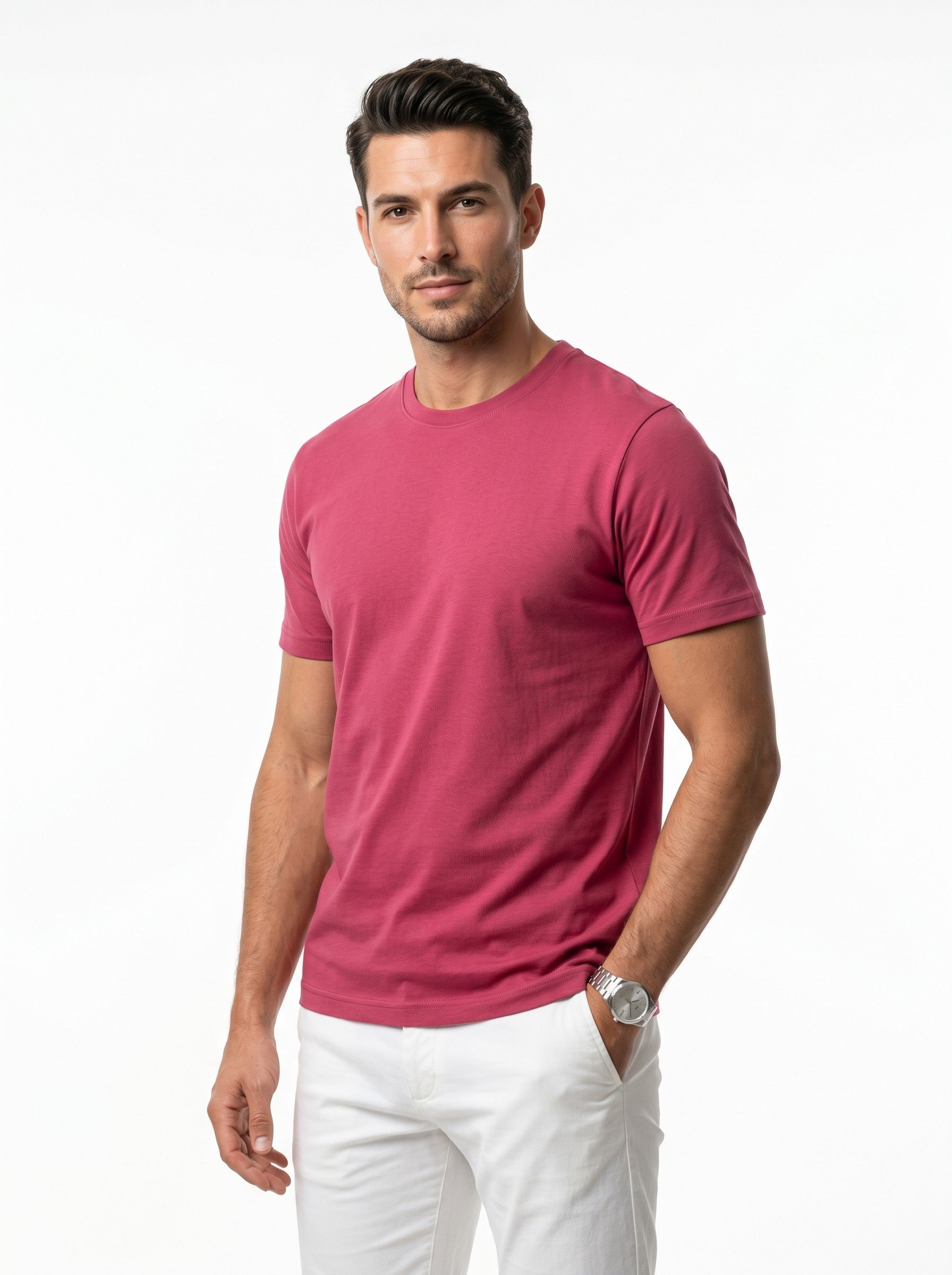 Urban Makos Essential Round Neck Tee - Rani Rose