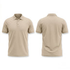 Urban Makos Beige classic polo front and back view