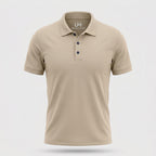 Urban Makos Beige classic polo studio view