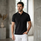 Urban Makos Black classic polo front view