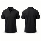 Urban Makos Black classic polo front and back view