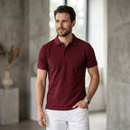 Urban Makos Maroon classic polo front view