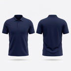 Urban Makos Navy Blue classic polo front and back view