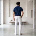 Urban Makos Navy Blue classic polo back view