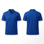 Urban Makos Royal Blue classic polo front and back view