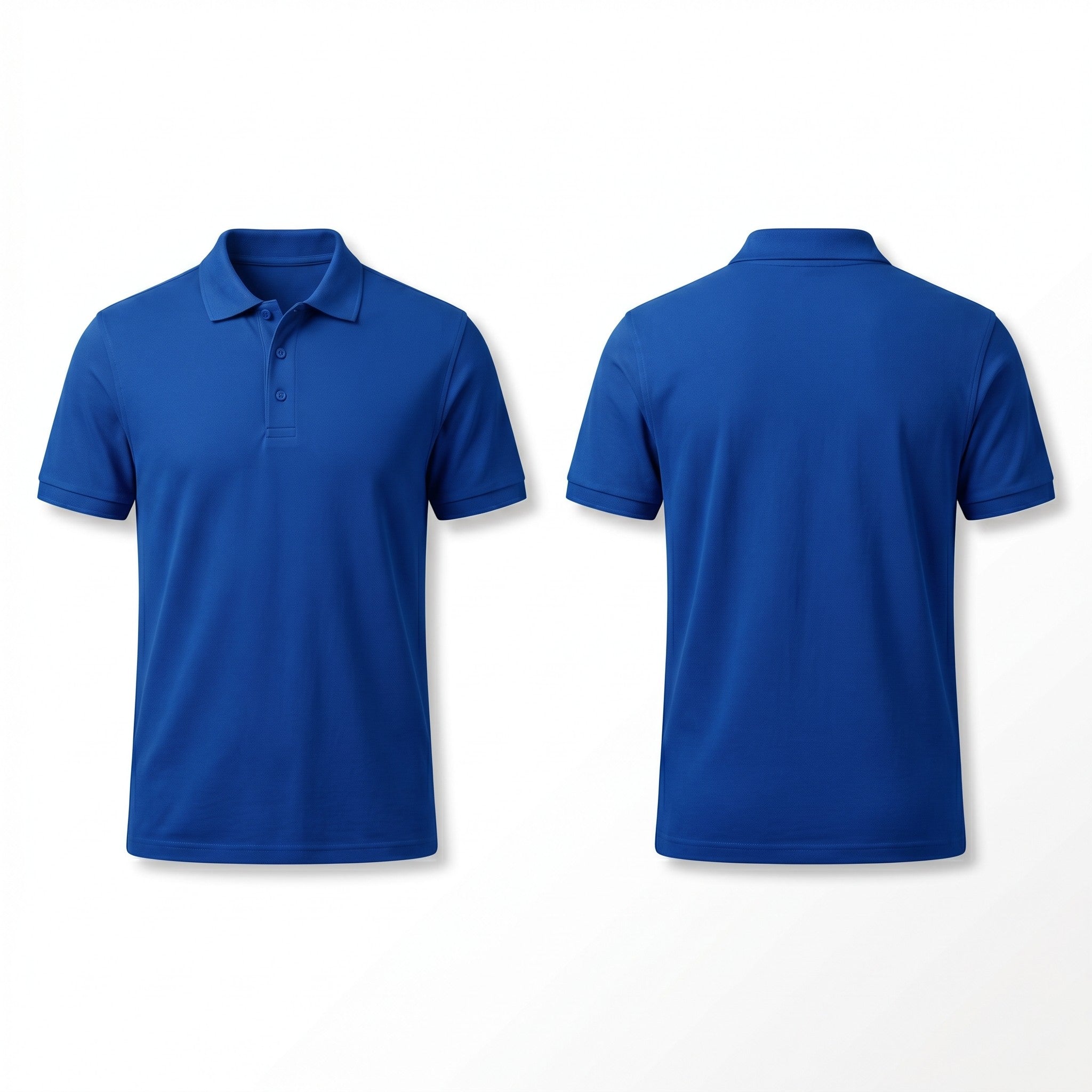 Urban Makos Royal Blue classic polo front and back view