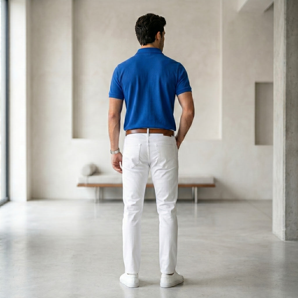 Urban Makos Royal Blue classic polo back view