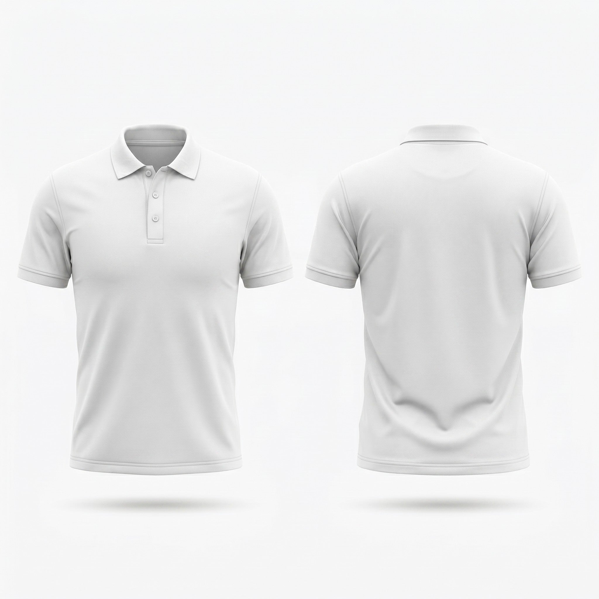 Urban Makos White classic polo front and back view