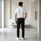Urban Makos White classic polo back view