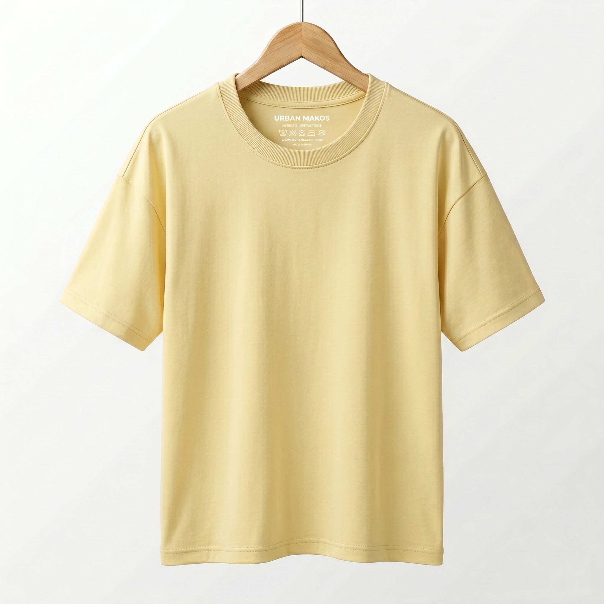 Urban Makos Oversized T-Shirt in Butter Yellow
