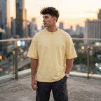 Urban Makos Butter Yellow oversized t-shirt front view