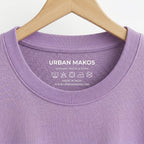 Urban Makos Lavender oversized t-shirt neck detail