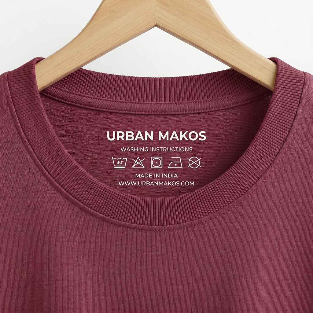 Urban Makos Maroon oversized t-shirt product view