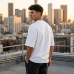 Urban Makos White oversized t-shirt side view