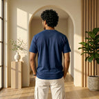 Urban Makos Navy Blue round neck tee back view