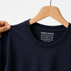 Urban Makos Navy Blue round neck collar detail