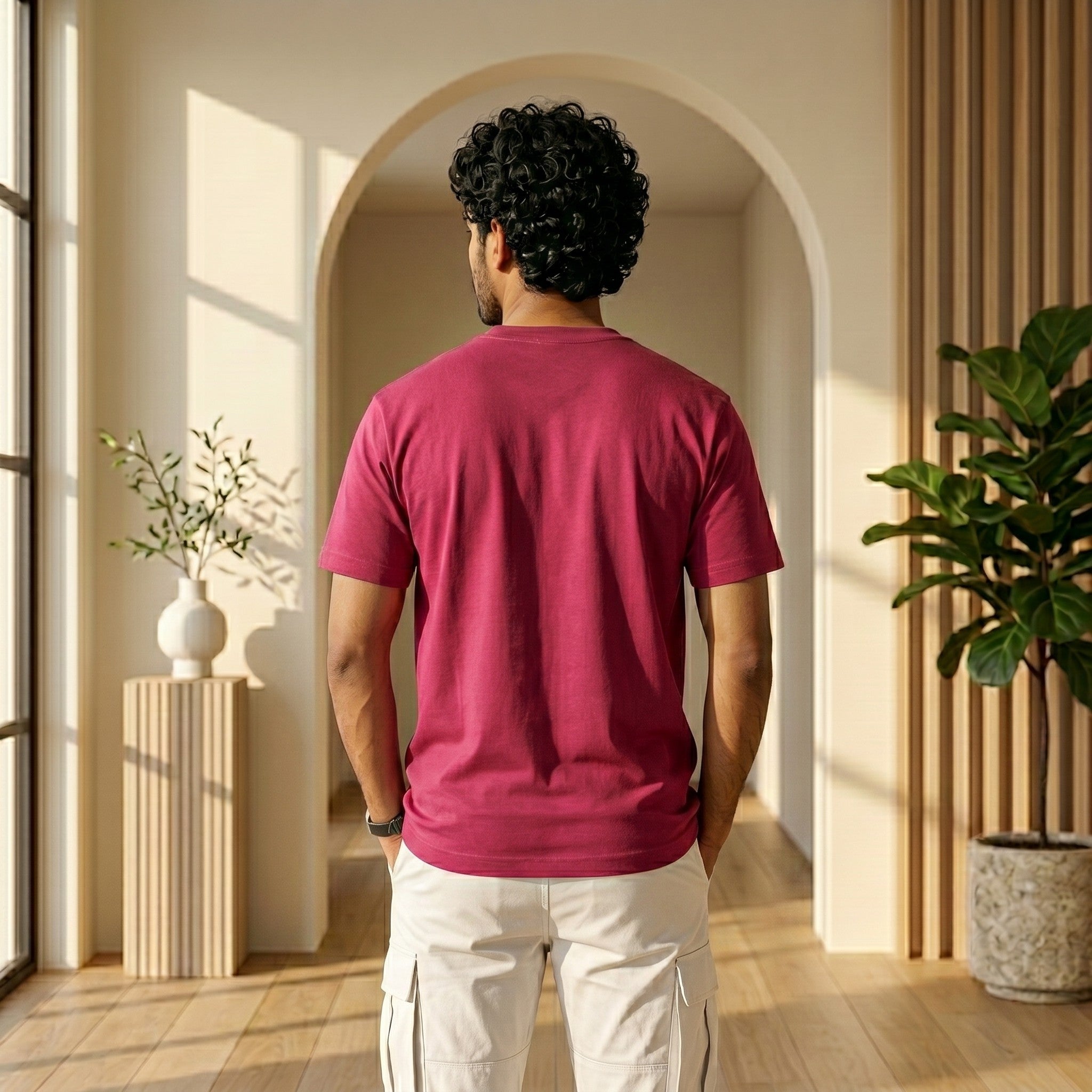 Urban Makos Rani Rose round neck tee back view