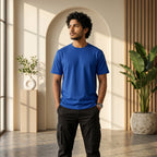 Urban Makos Royal Blue round neck tee front view