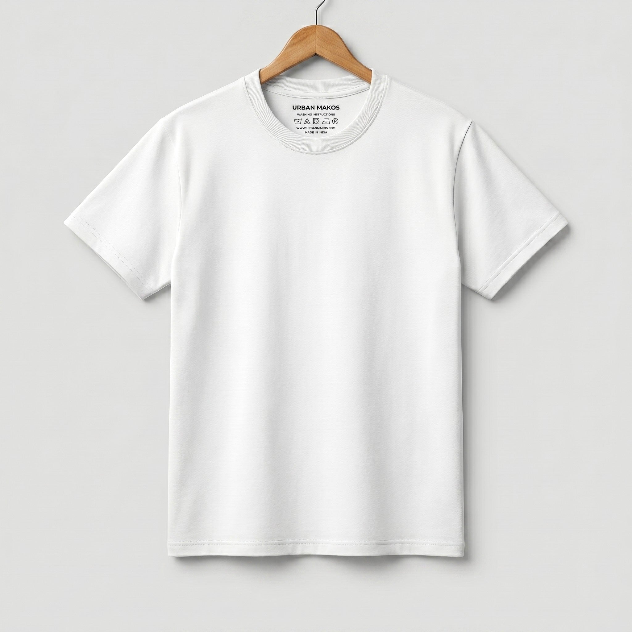 Urban Makos Essential Round Neck Tee in White