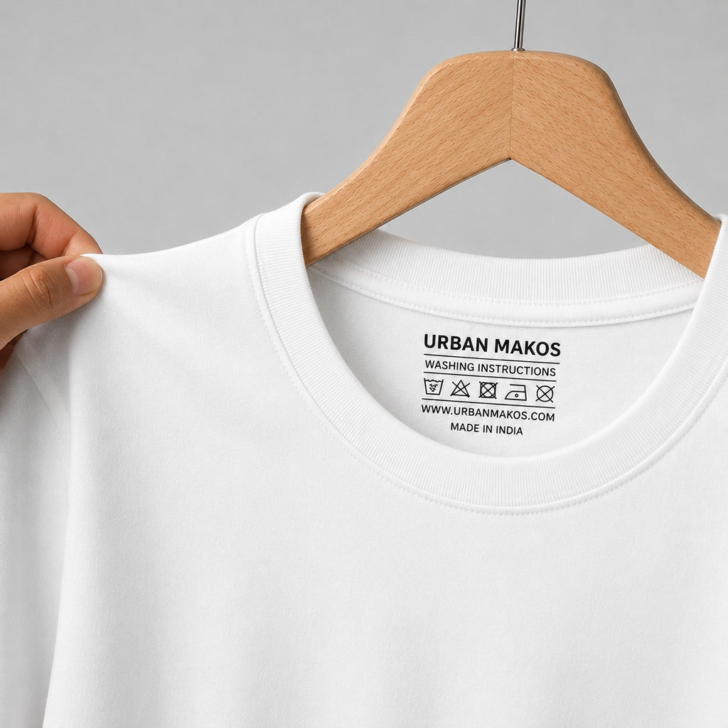 Urban Makos White round neck collar detail
